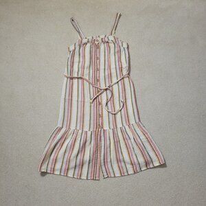 Springfield Women's 100% Cotton Button Down Flounce Hem Midi Dress, Size 4